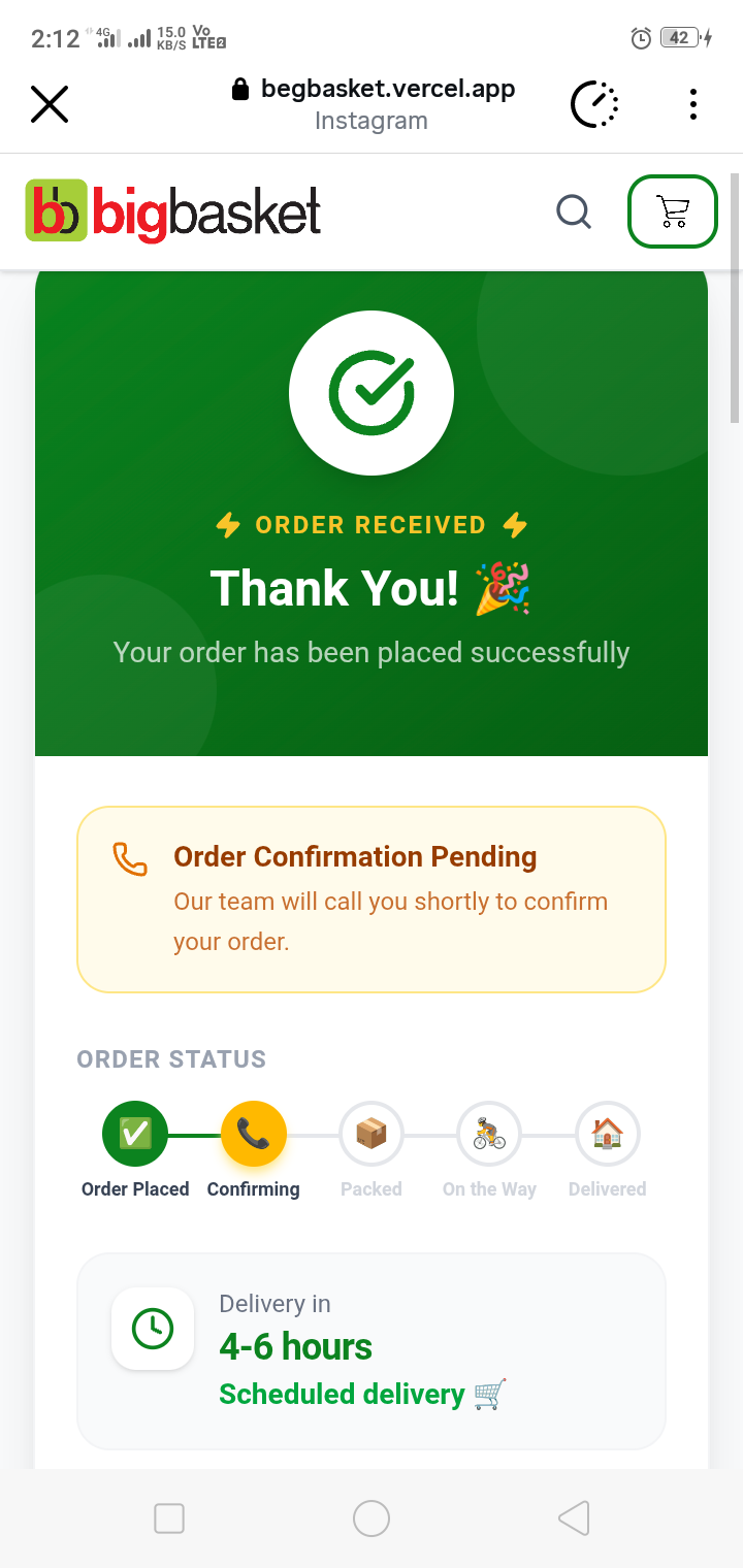Big Basket Varcel app scam - image 2