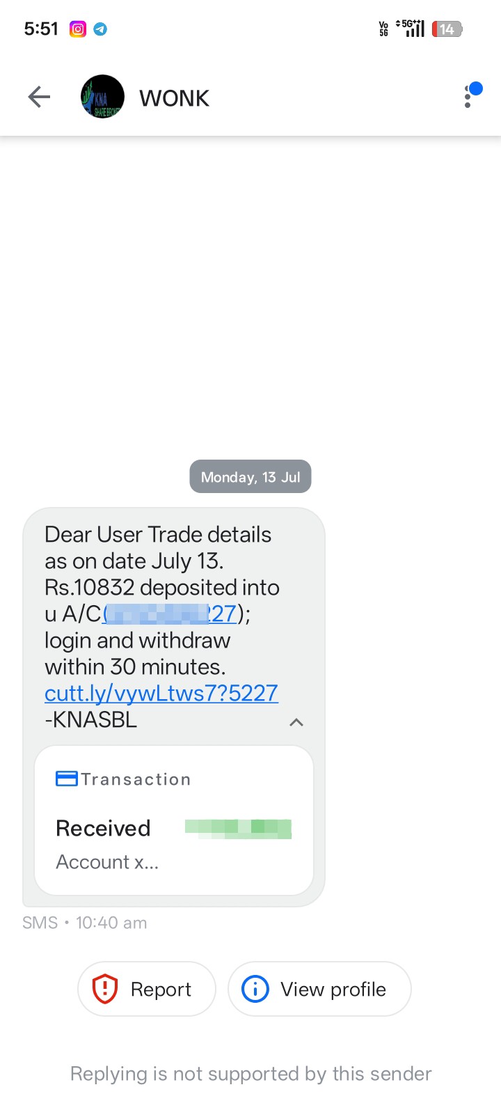 it is scam to withdraw money 