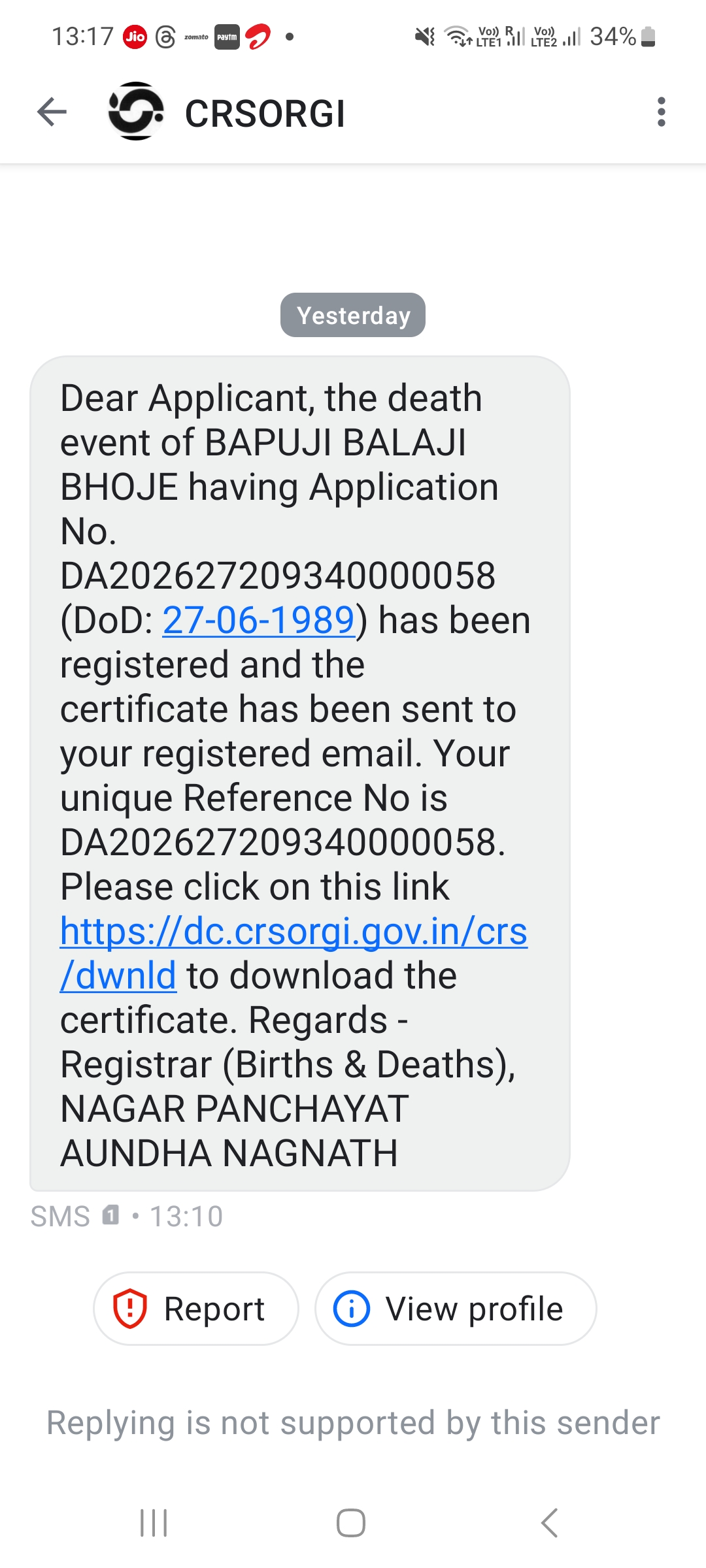 Fraud Death Certificate 