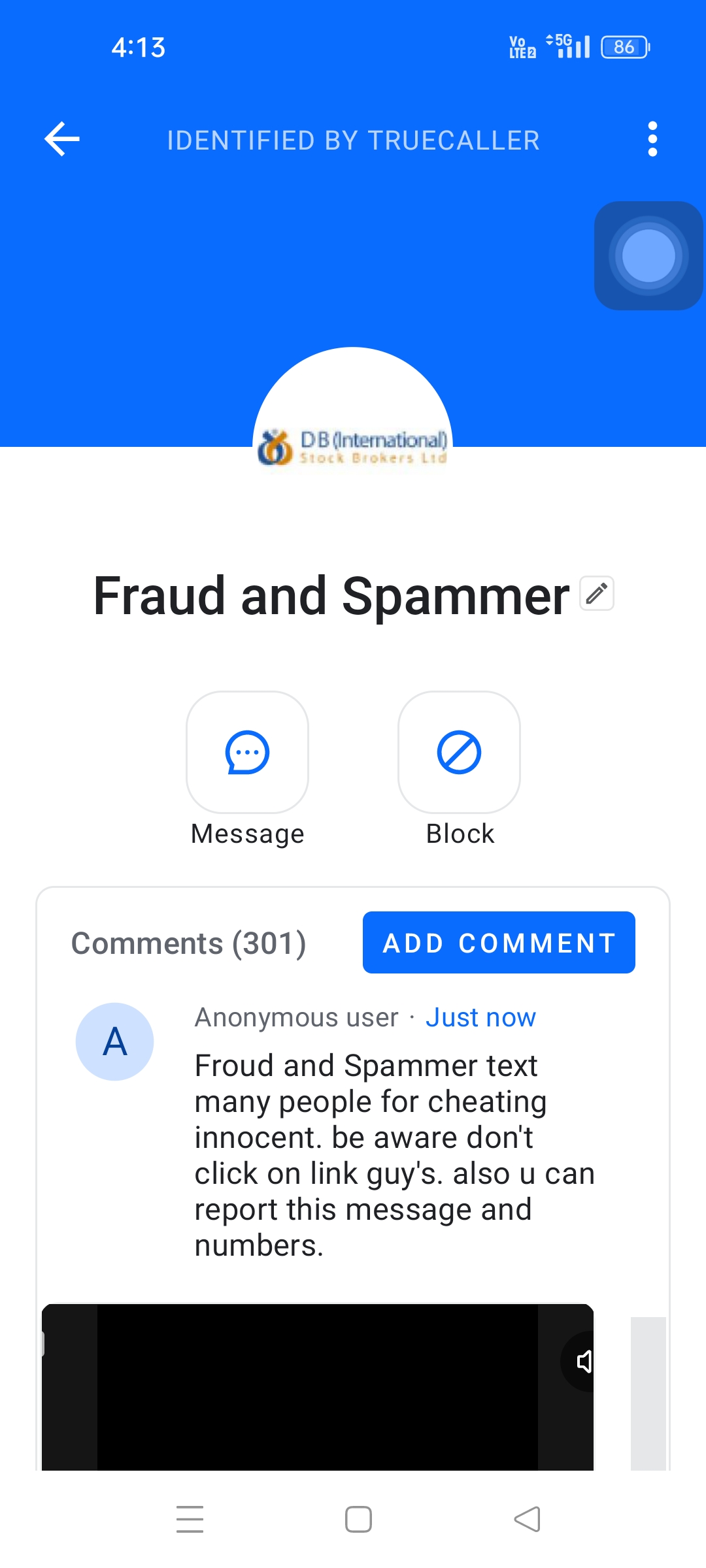 Amount Credit after Click on link