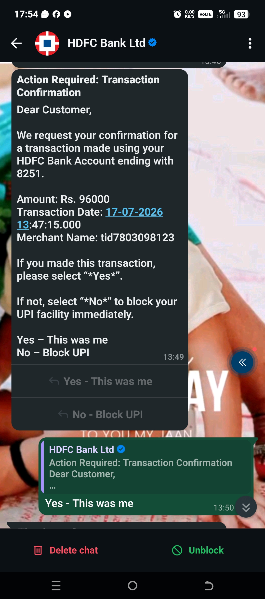 online fraid unauthorized 2 transaction