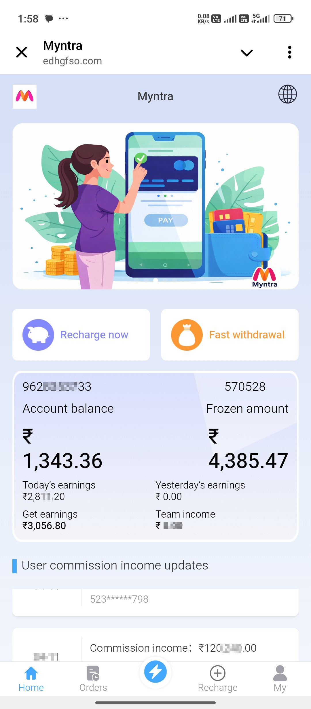 order [TXN_ID] frod by myntra platform 