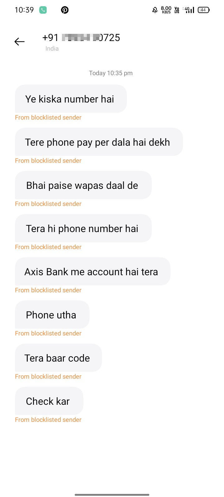 asking money without any reason 