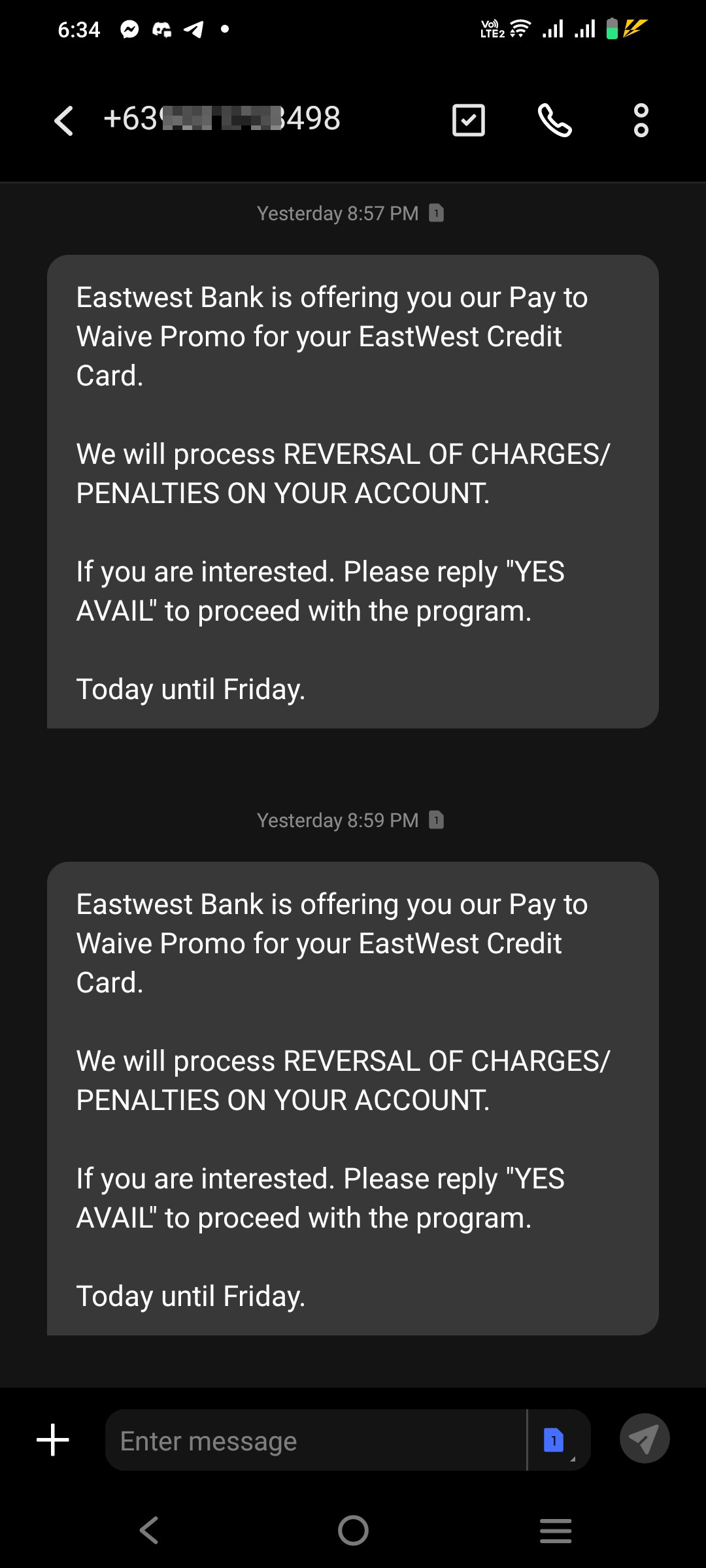 eastwest scammer credit card 