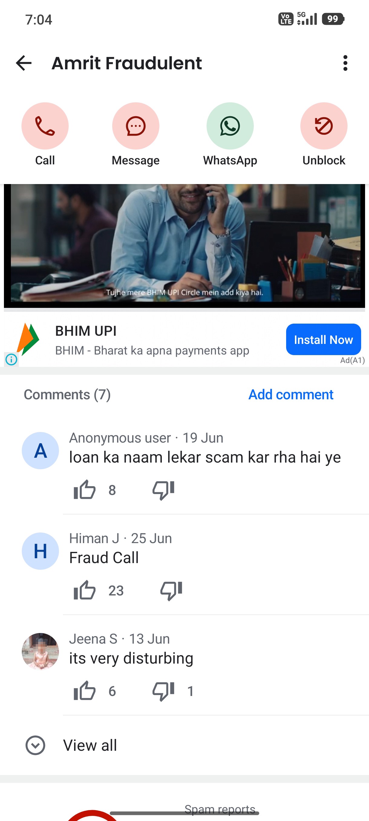 scam agan and again spam false calls  - image 4