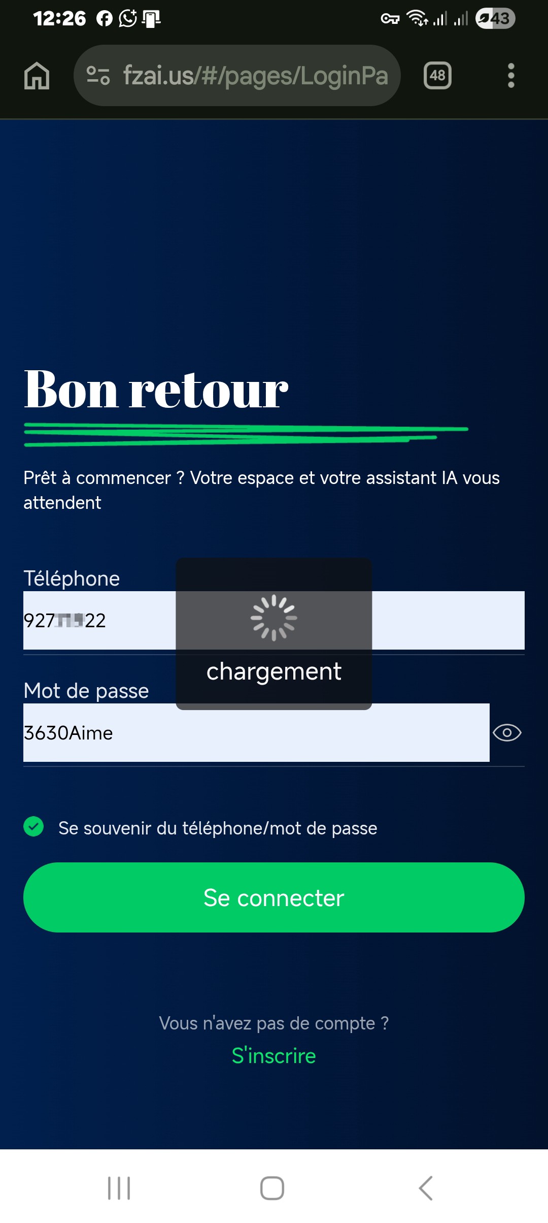 Withdrawal account activation