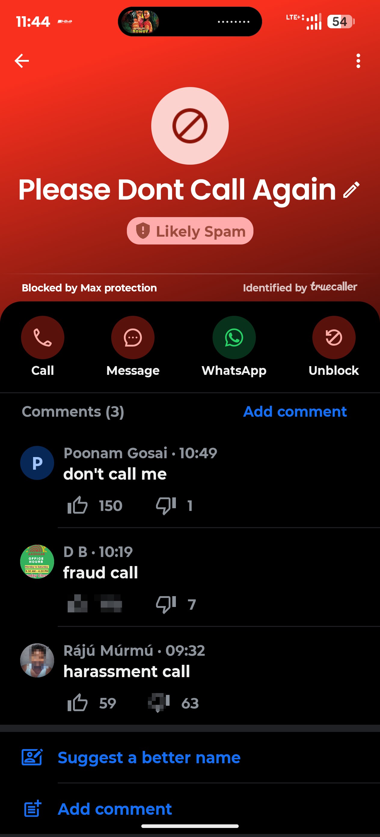 spam calls & Massage 
