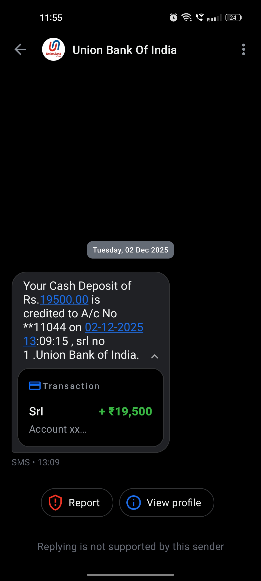 Money credited Scam