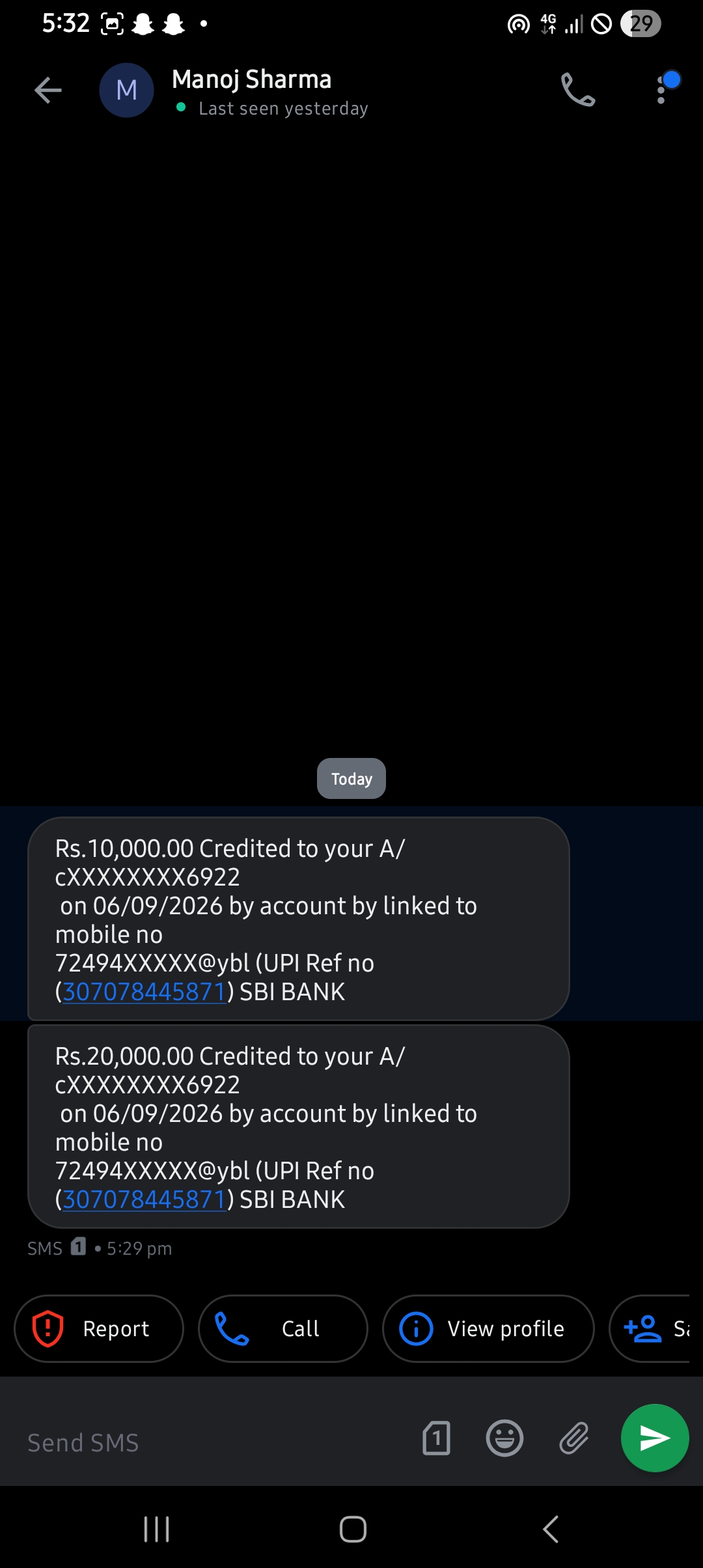 Fake call claiming to send extra money, asking for a refund