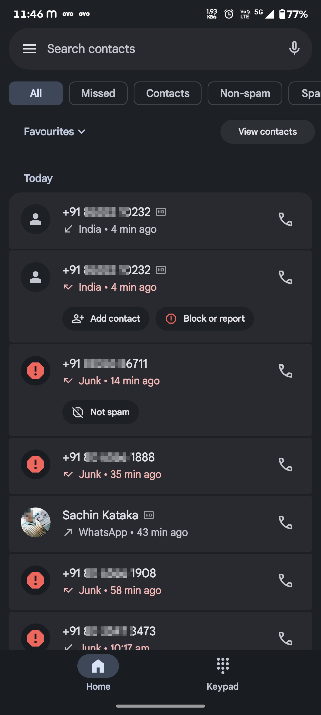 blocked the spam number 