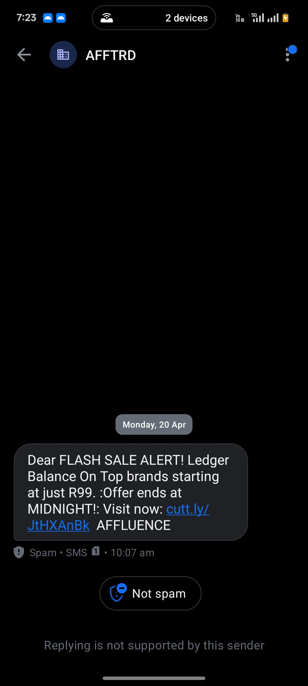 is this a Scam? Phishing Scam Alert - Fake Flash Sale (AFFTRD)