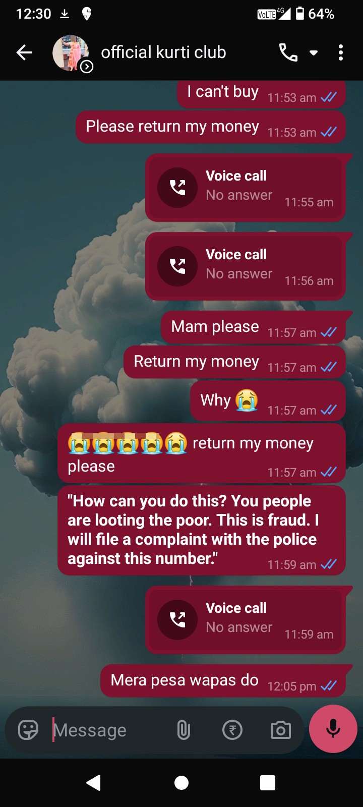 083472 17765 scam number. police must be arrest the frud 