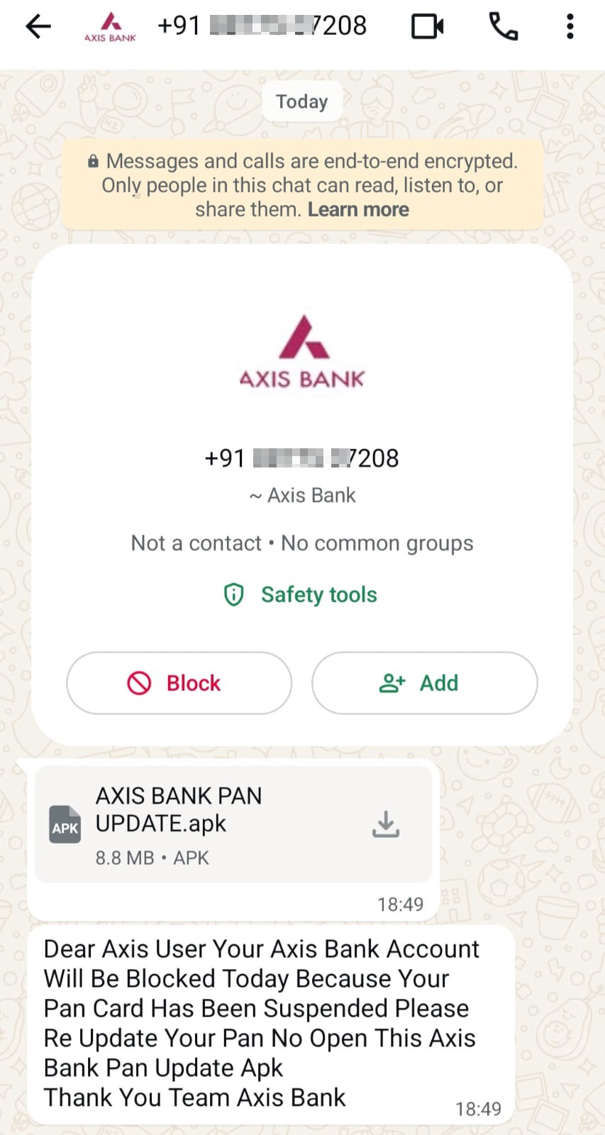 Beware of this kind of fake apk links