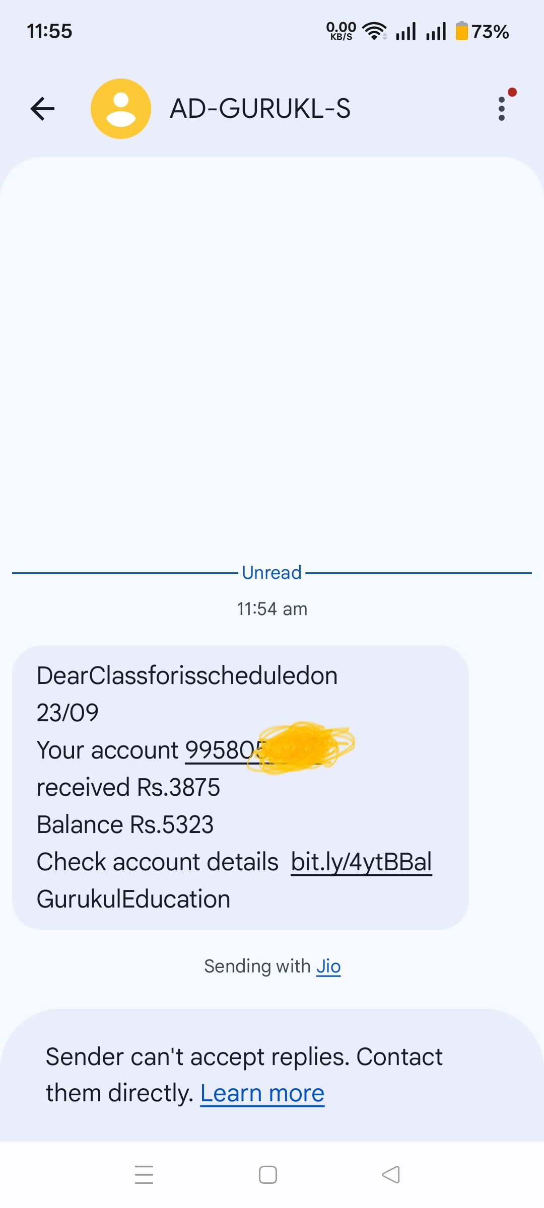 received Gurukul education scammed message