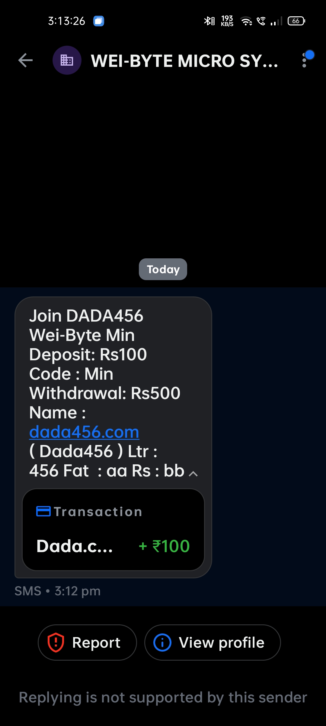 Money credit scam 