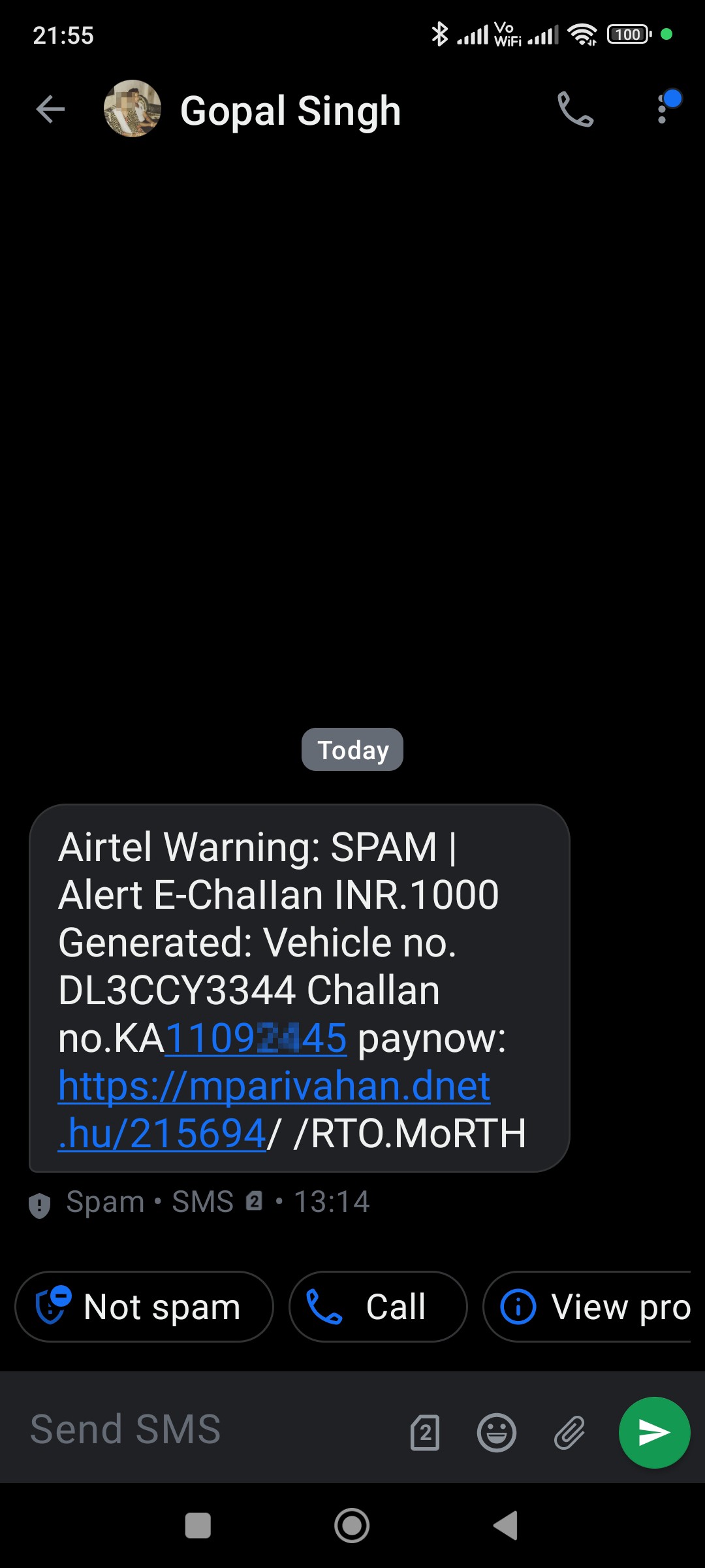 possible challan scam