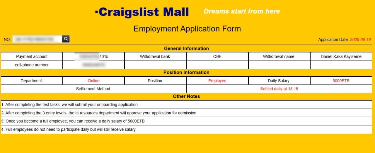 Online Sira City Mall, (craigslist mall) under the name Beyimel, please send me money.